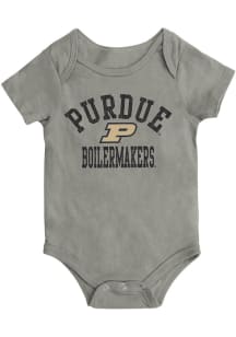 Colosseum Purdue Boilermakers Baby Grey Biggest Fan Short Sleeve One Piece