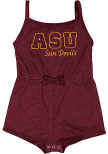 Colosseum Arizona State Sun Devils Baby Girls Maroon Elemental Romper Short Sleeve Dress