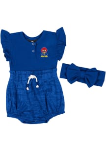 Colosseum Kansas Jayhawks Baby Blue Fern Headband Set Short Sleeve One Piece