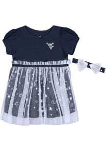 Colosseum West Virginia Mountaineers Toddler Girls Navy Blue Star League Short Sleeve Dress