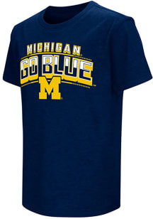 Colosseum Michigan Wolverines Youth Blue Playbook Short Sleeve T-Shirt