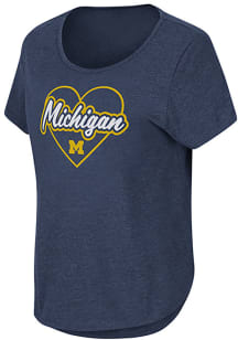 Colosseum Michigan Wolverines Girls Blue Myla Short Sleeve Tee