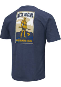 Colosseum West Virginia Mountaineers Navy Blue Playbook Short Sleeve T Shirt