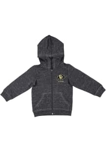 Colosseum Colorado Buffaloes Toddler Knobby Long Sleeve Full Zip Sweatshirt - Black