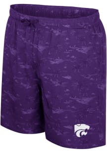 Colosseum K-State Wildcats Mens Purple Atmostphere Swim Trunks