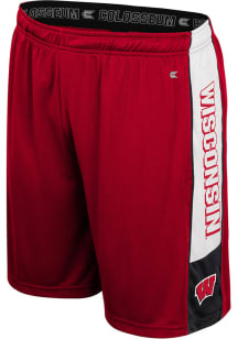 Colosseum Wisconsin Badgers Mens Red Quantum Shorts