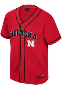 Colosseum Nebraska Cornhuskers Mens Red Detonation Baseball Jersey