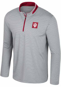 Colosseum Indiana Hoosiers Mens Cardinal Blackett Long Sleeve Qtr Zip Pullover