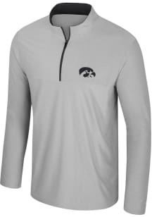 Colosseum Iowa Hawkeyes Mens Grey Atomic Long Sleeve Qtr Zip Pullover