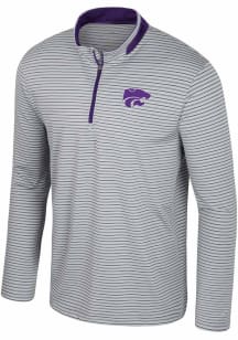 Colosseum K-State Wildcats Mens Purple Blackett Long Sleeve Qtr Zip Pullover