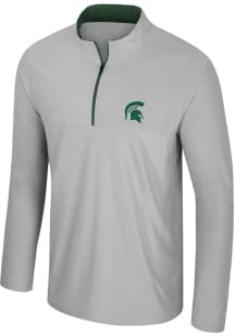 Colosseum Michigan State Spartans Mens Grey Atomic Long Sleeve Qtr Zip Pullover