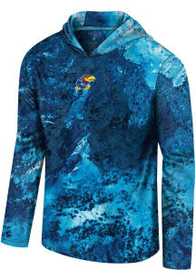 Colosseum Kansas Jayhawks Mens Blue Realtree Roscoe Hood