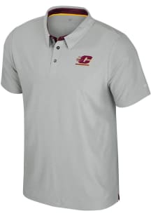 Colosseum Central Michigan Chippewas Mens Grey Atomic Short Sleeve Polo