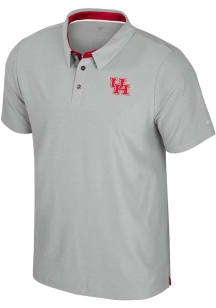 Colosseum Houston Cougars Mens Grey Atomic Short Sleeve Polo