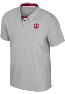 Colosseum Indiana Hoosiers Mens Grey Atomic Short Sleeve Polo