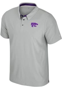 Colosseum K-State Wildcats Mens Grey Atomic Short Sleeve Polo