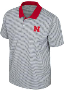 Colosseum Nebraska Cornhuskers Mens Red Blackett Short Sleeve Polo