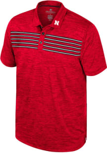 Colosseum Nebraska Cornhuskers Mens Red Theoretical Short Sleeve Polo