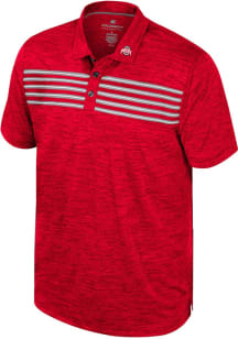 Colosseum Ohio State Buckeyes Mens Red Theoretical Short Sleeve Polo