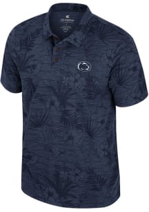 Colosseum Penn State Nittany Lions Mens Navy Blue Groves Short Sleeve Polo