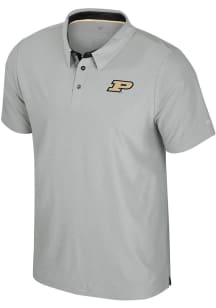 Colosseum Purdue Boilermakers Mens Grey Atomic Short Sleeve Polo