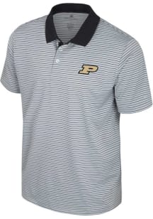 Colosseum Purdue Boilermakers Mens Black Blackett Short Sleeve Polo