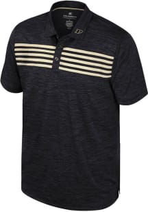 Colosseum Purdue Boilermakers Mens Black Theoretical Short Sleeve Polo