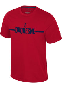 Colosseum Duquesne Dukes Red Teller Short Sleeve T Shirt