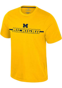 Colosseum Michigan Wolverines Yellow Teller Short Sleeve T Shirt
