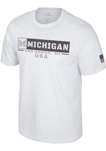 Colosseum Michigan Wolverines White OHT Clearance Short Sleeve T Shirt