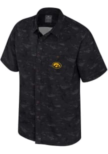 Colosseum Iowa Hawkeyes Mens Black Atmostphere Short Sleeve Dress Shirt