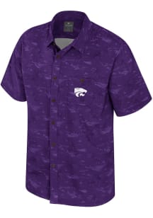 Colosseum K-State Wildcats Mens Purple Atmostphere Short Sleeve Dress Shirt