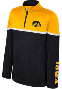 Colosseum Iowa Hawkeyes Youth Black Billy Long Sleeve Quarter Zip Shirt