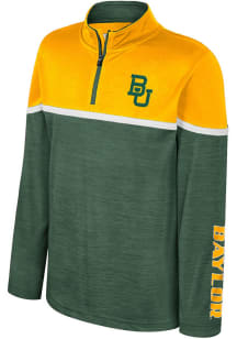Colosseum Baylor Bears Youth Green Billy Long Sleeve Quarter Zip Shirt