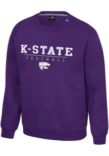 Colosseum K-State Wildcats Mens Purple Charlie Football Long Sleeve Crew Sweatshirt