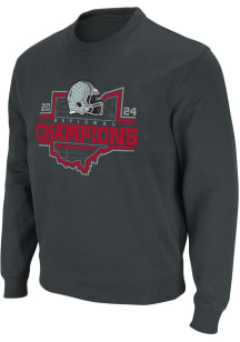 Colosseum Ohio State Buckeyes Mens Black Football 2024 National Champions State Shape Long Sleeve..