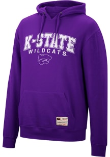 Colosseum K-State Wildcats Mens Black Arch Mascot Authentic Long Sleeve Hoodie