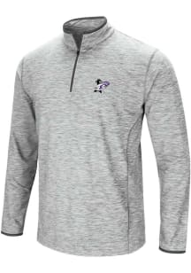 Colosseum K-State Wildcats Mens Grey Alternate Team Logo Sprint Windshirt Long Sleeve Qtr Zip Pull..