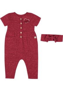 Colosseum Arkansas Razorbacks Baby Cardinal Fleet Romper Short Sleeve One Piece