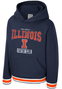 Colosseum Illinois Fighting Illini Youth Navy Blue George Long Sleeve Hoodie