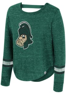 Colosseum Michigan State Spartans Girls Green Jaine Cut Out Long Sleeve T-shirt
