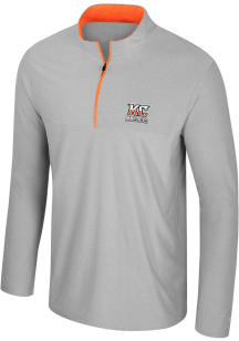 Colosseum Kansas City Mavericks Mens Grey Atomic Long Sleeve Qtr Zip Pullover