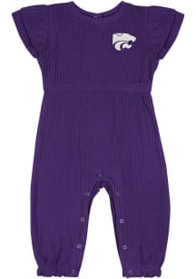 Colosseum K-State Wildcats Baby Purple Beautopia Waffle Romper Short Sleeve One Piece
