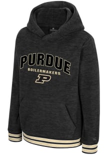 Colosseum Purdue Boilermakers Youth Black Luther Long Sleeve Hoodie