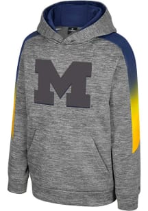 Colosseum Michigan Wolverines Youth Grey The Gang Long Sleeve Hoodie