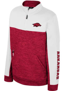 Colosseum Arkansas Razorbacks Youth Cardinal Jake Long Sleeve Quarter Zip Shirt