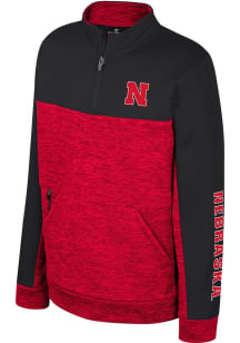 Colosseum Nebraska Cornhuskers Youth Red Jake Long Sleeve Quarter Zip Shirt