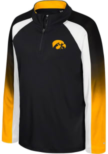 Colosseum Iowa Hawkeyes Youth Black Ice King Long Sleeve Quarter Zip Shirt