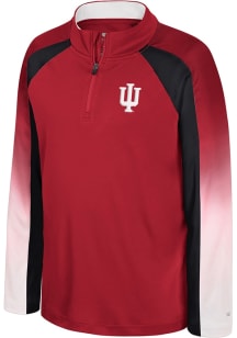 Colosseum Indiana Hoosiers Youth Cardinal Ice King Long Sleeve Quarter Zip Shirt