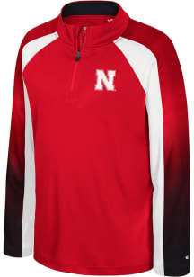 Colosseum Nebraska Cornhuskers Youth Red Ice King Long Sleeve Quarter Zip Shirt